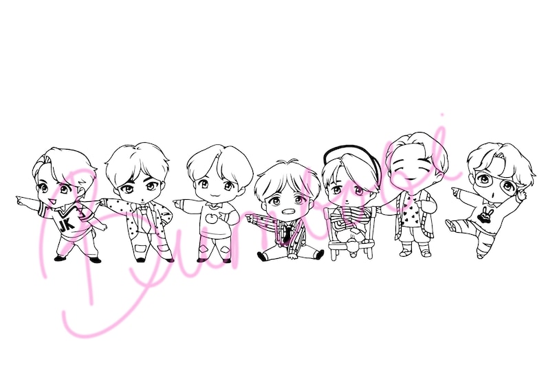 Download BTS: OT7 SVG/PNG Files Idol version 2 | Etsy