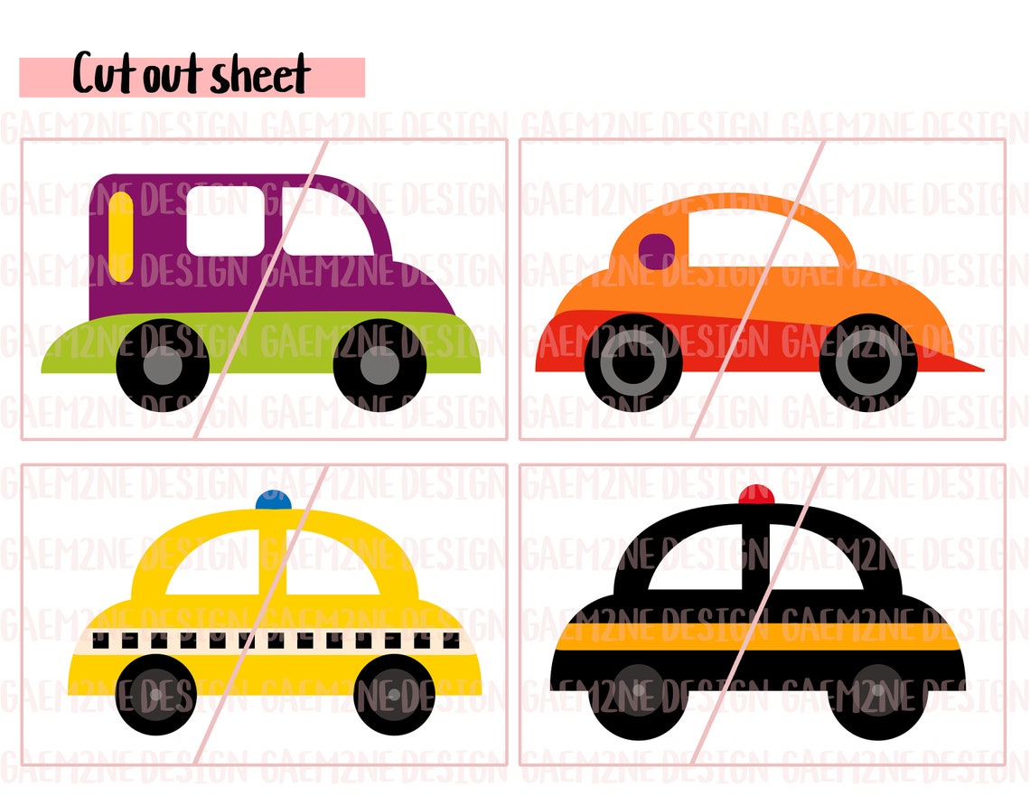 Car Puzzle Worksheet Printable, Kindergarten Worksheet, Toddler ...