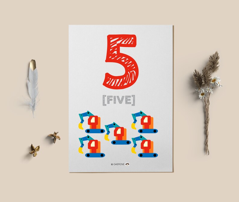 Number Flash Cards Printable, 123 Flash Cards, Montessori Learning ...