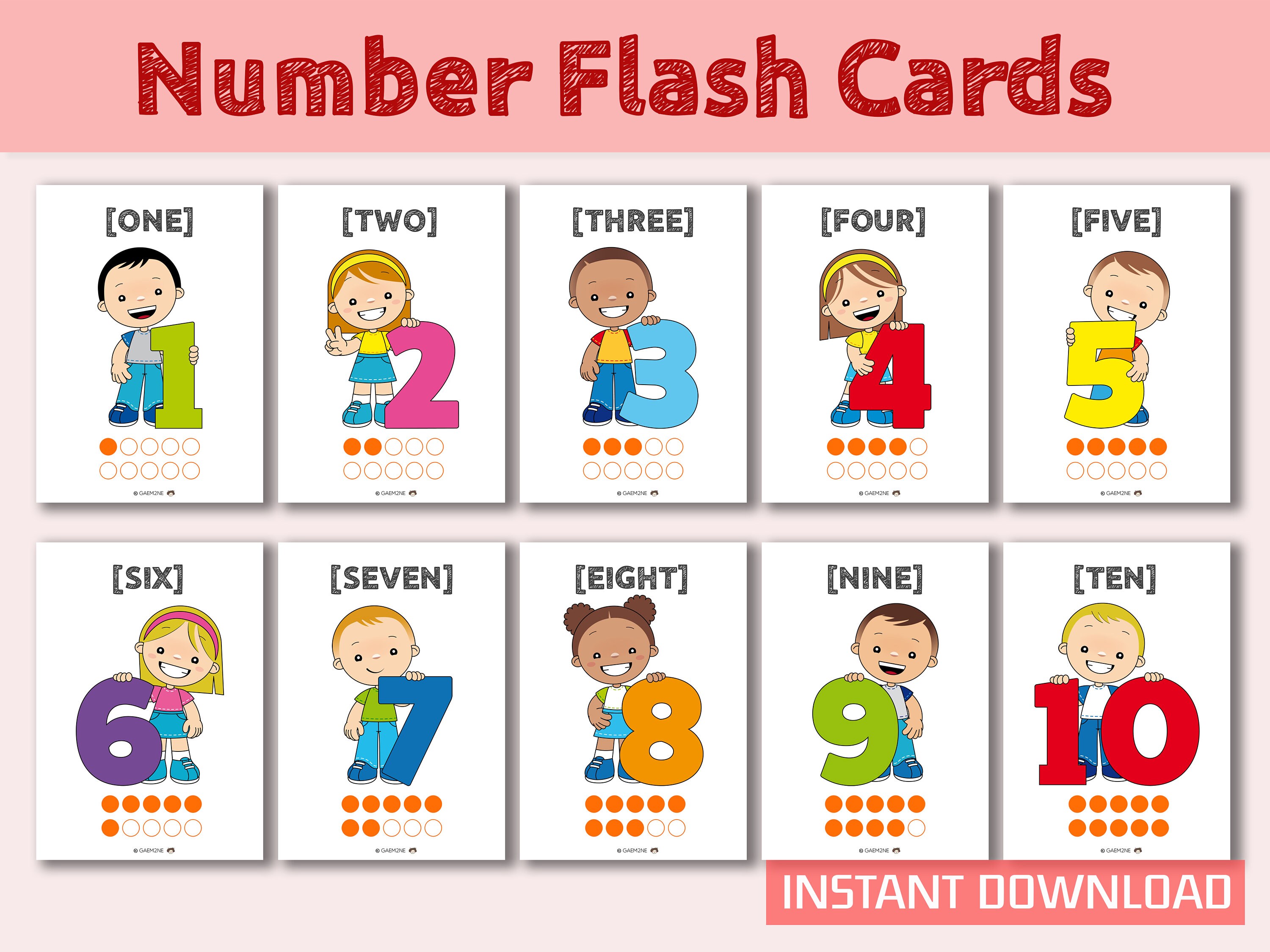 Tarjetas flash numéricas imprimibles 123 tarjetas flash - Etsy México