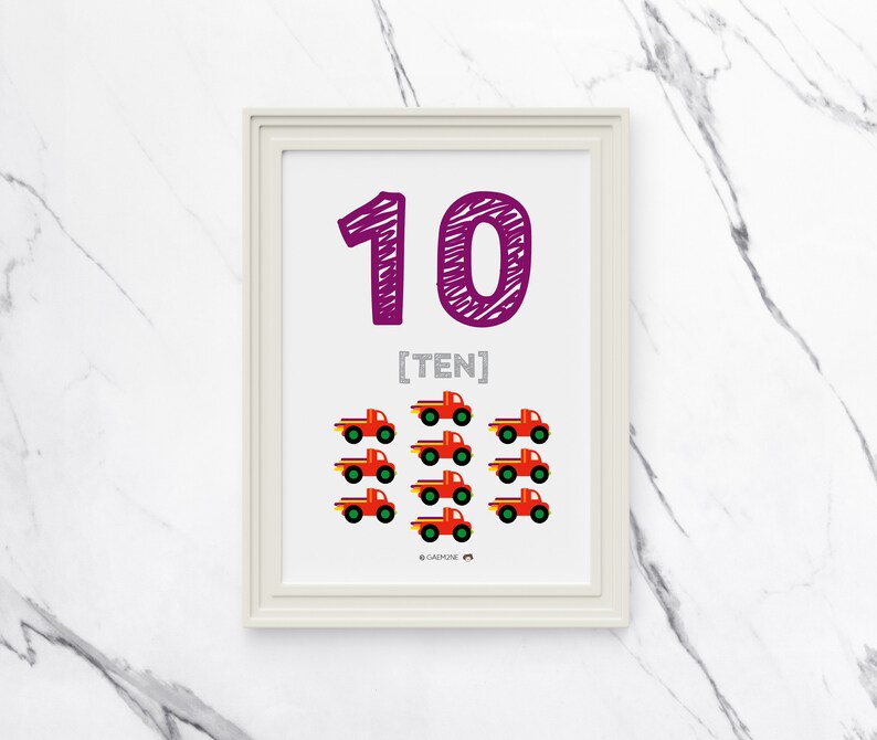 Number Flash Cards Printable, 123 Flash Cards, Montessori Learning ...