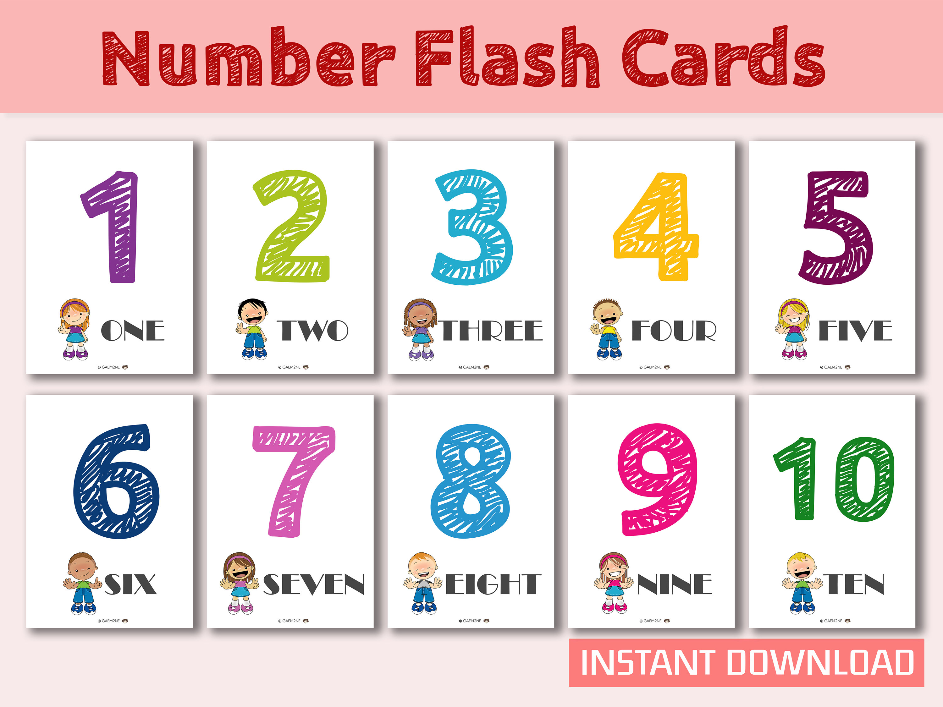 Number Flashcards Printable Flash Cards Number Flash Cards Etsy In Images 