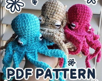 Crochet Octopus Pattern PDF, Amigurumi Toy Octopus Tutorial and Instructions, Instant PDF Download