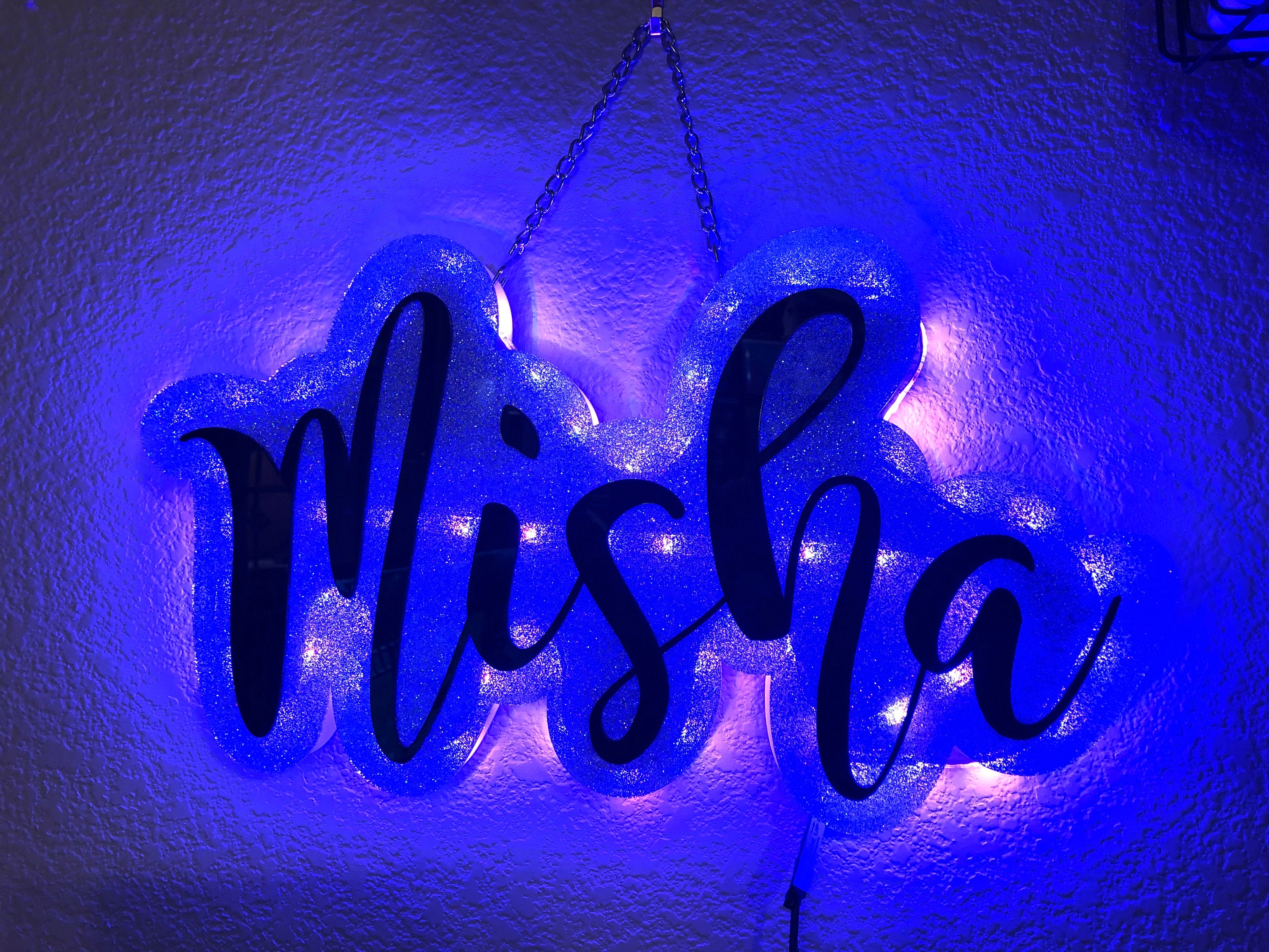 CUSTOM NAME Acrylic LED Light Lamp Nightlight Home Decor Etsy