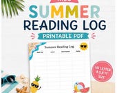 Kid's Summer Reading Log Printable | Reading Tracker for Children | Homeschool Reading PDF