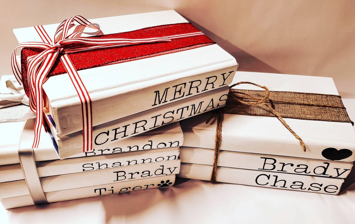 Personalized Stack Books Family Custom Book Stack (personalized) - Etsy