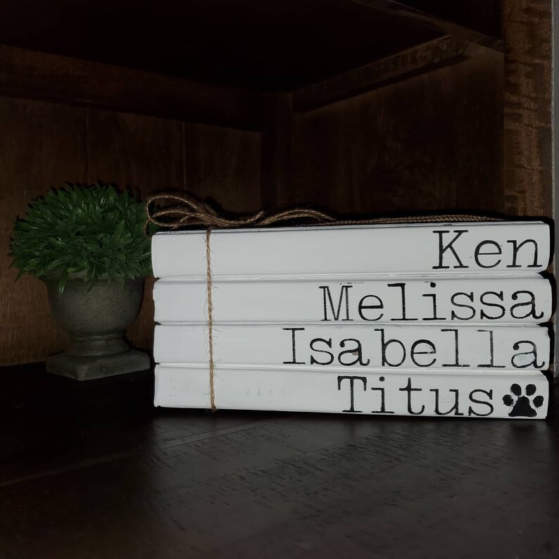 Personalized Stack Books Family Custom Book Stack (personalized) - Etsy