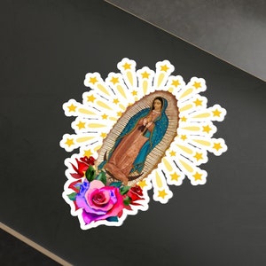 Our Lady of Guadalupe Die-Cut Stickers , La Virgen De Guadalupe Calcomanía , Catholic gifts, Virgin Mary stickers
