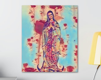 La Virgen de Guadalupe Poly Art Canvas Gallery Wraps, Our Lady of Guadalupe, Religious Home Decor, Catholic Gifts