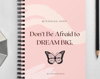 Baby Pink Peach Dream Big Notebook