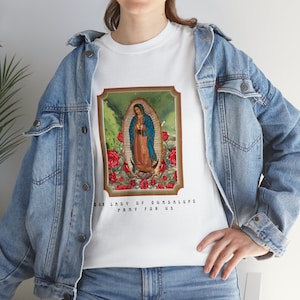 Our Lady of Guadalupe Unisex Heavy Cotton Tee, Virgin Mary Shirt, Catholic Gifts