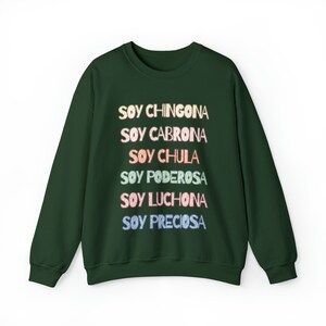 Spanish Affirmations Unisex Heavy Blend™ Crewneck Sweatshirt, Latina Shirts, Latina Gifts