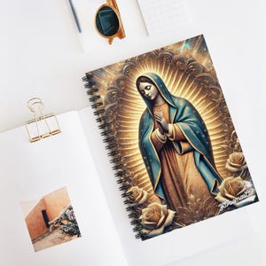 Katholisches Notizbuch, Spiralblock, Jungfrau Maria, Gebets- & Meditationstagebuch