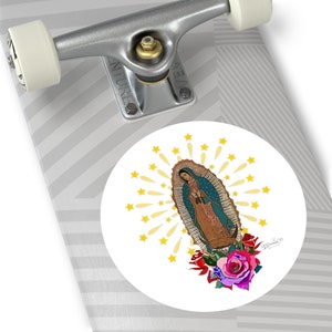 Our Lady of Guadalupe Transparent Outdoor Stickers, Round, 1pcs, La Virgen De Guadalupe Calcomanía , Catholic gifts