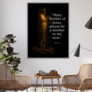 Mother Teresa Prayer to Mary Design by Yesenias_Song, Printable digital downloadable Art, Wall Decor Art, Spiritual Printable, Gift for Mom