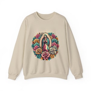 Our Lady of Guadalupe Sweatshirt, Virgin Mary Pullover, Religious Christian Gift, Catholic Apparel, Spiritual Unisex Jumper, Religious Icon