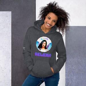 Metal Moon Child Buttons Women’s Black Hoodie - Selena