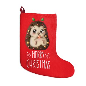 Hedgehog Stockings, Christmas Decor, Holiday Stockings, Cute Animal Gift, Festive Mantle Decor, Christmas Gift Idea