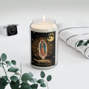 La Virgen De Guadalupe Scented Candle, 13.75oz, Velas Católicas, Latina Gifts