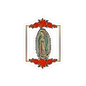 Our Lady of Guadalupe Digital Art Transparent Outdoor Stickers, Die-Cut, 1pcs