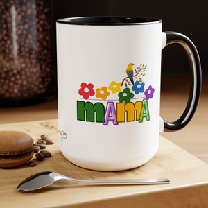 Mama Two-Tone Coffee Mugs, 15oz, Mother&#39;s day gift, Dia de las Madres