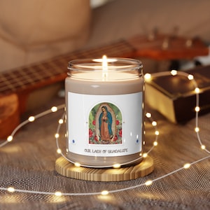 La Virgen De Guadalupe Scented Soy Candle, 9oz, Catholic Altar, Catholic Gifts, Our Lady of Gudalupe Candles