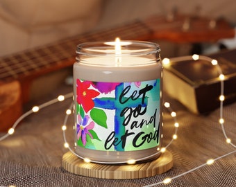 Let Go Let God Watercolor Scented Soy Candle, 9oz