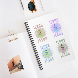 Pop Art Jesus Spiral Notizbuch - Lineal, Glaubenstagebuch, Gebetstagebuch, Libreta para escribir