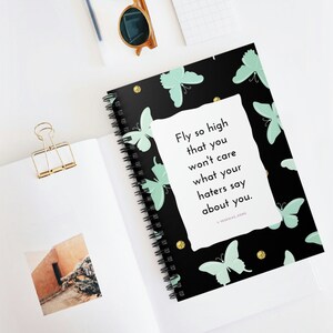 Fly so High Original Motivational Quote Spiral Notebook - Ruled Line by Yesenias Song