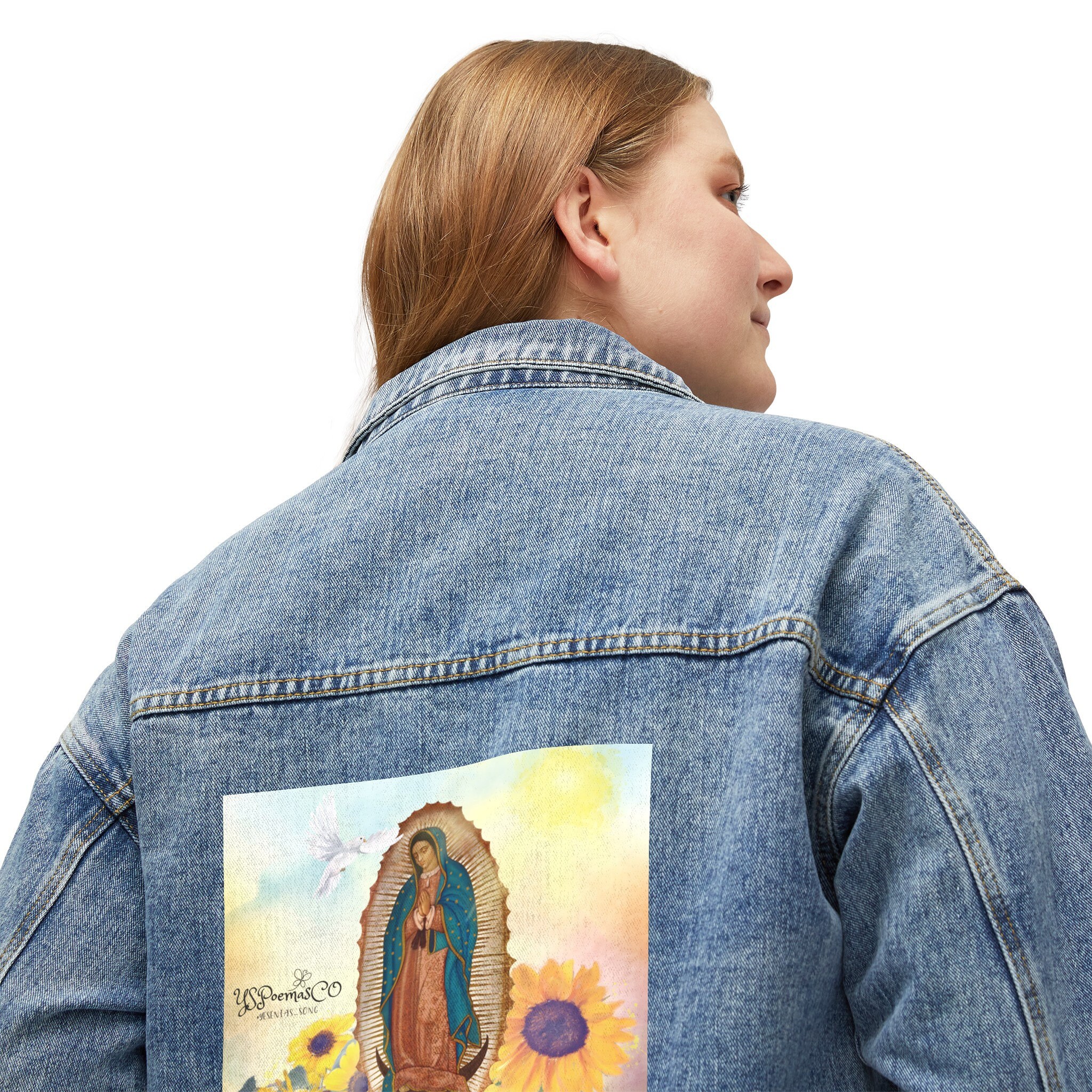 グアダルーペの聖母デニムジャケット - Virgen Morena Art - Etsy 日本