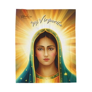 Cobertor de pelúcia de veludo Mi Virgencita, Senhora de Guadalupe, La Virgen de Guadalupe, presentes católicos