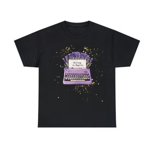 Writing is Magical Typewriter Tee by Yesenias Song - Unisex Heavy Cotton Shirt-Gift for poets and writers