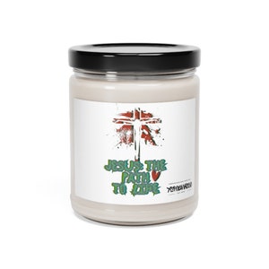 Jesus: the path to life Scented Soy Candle, 9oz, Velas Catolica, Crucifix candle