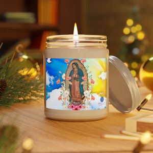Our Lady of Guadalupe Scented Candles, 9oz, Vela Catolica, La Virgen De Guadalupe