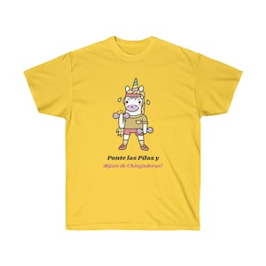 Unicorn Latinx Ponte Las Pilas Ultra Cotton Tee, Fun Retro T-shirt, Latina Gifts