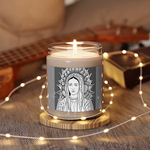 Virgin Mary Scented Soy Candle, 9oz, Our Lady of Guadalupe, Virgen de Guadalupe Morena, Mi Virgencita