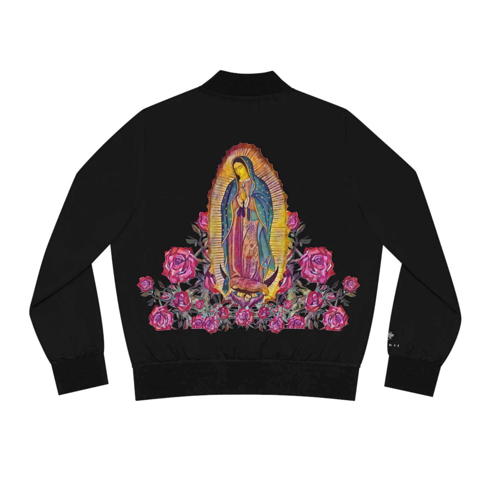 Virgen De Guadalupe Women's Bomber Jacket AOP, Chamarra De La Reina De