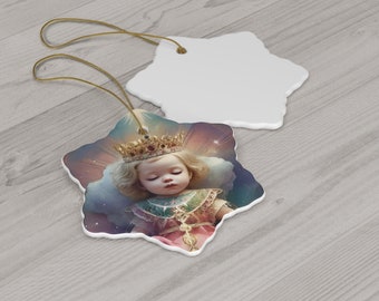 La Divina Infantita Ceramic Ornament, 3 Shapes, Infant Mary, Divina Niña, Catholic Gift