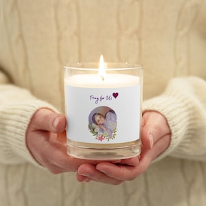 La Divina Infantita Unscented Glass jar soy wax candle, Catholic gifts, Virgin Mary Candle, Infant Mary, Maria Bambina, Holy Child Mary