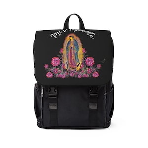 Religious Backpack, Guadalupe Print Bag, Catholic Shoulder Pack, Casual Rucksack, Mexican Virgin Mary Daypack