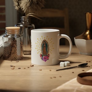 Our Lady of Guadalupe Jumbo Mug, 20oz, La Virgen De Guadalupe Taza, Catholic Gifts