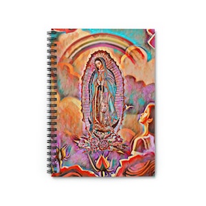 Unique La Virgen de Guadalupe Oil Painting Spiral Notebook - Ruled Line