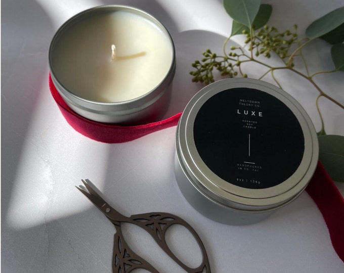 Soy Luxe Candle Tins 8 oz. | Fall - Holiday Scents Edition