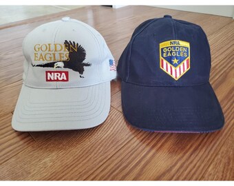 Gorras de béisbol bordadas de los Golden Eagles de la NRA para hombre, ajustables y con correa trasera (2)