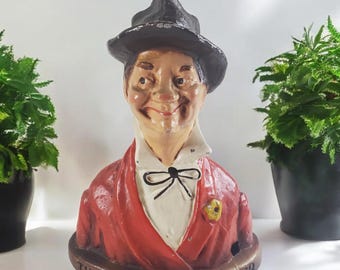 Busto de metal vintage de Henry Major, el filósofo gay, de 20 cm, pintado a mano, 1945 *LEER*