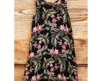 Vestido hawaiano de la colección Hibiscus, talla única, ligero, 100 % rayón, estampado floral tropical.