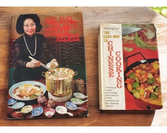 Lote de 2 libros antiguos de cocina china de Mrs.Ma's...& Lee Easy way to... Tapa dura