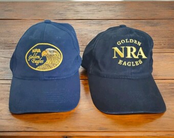 Gorra de béisbol con espalda ajustable bordada de los Golden Eagles de la NRA (lote de 2)