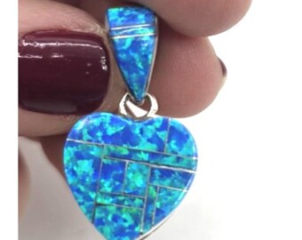 Multi Gemstone Heart Pendant Reversible Sterling Silver Inlays 925 Signed NWOT