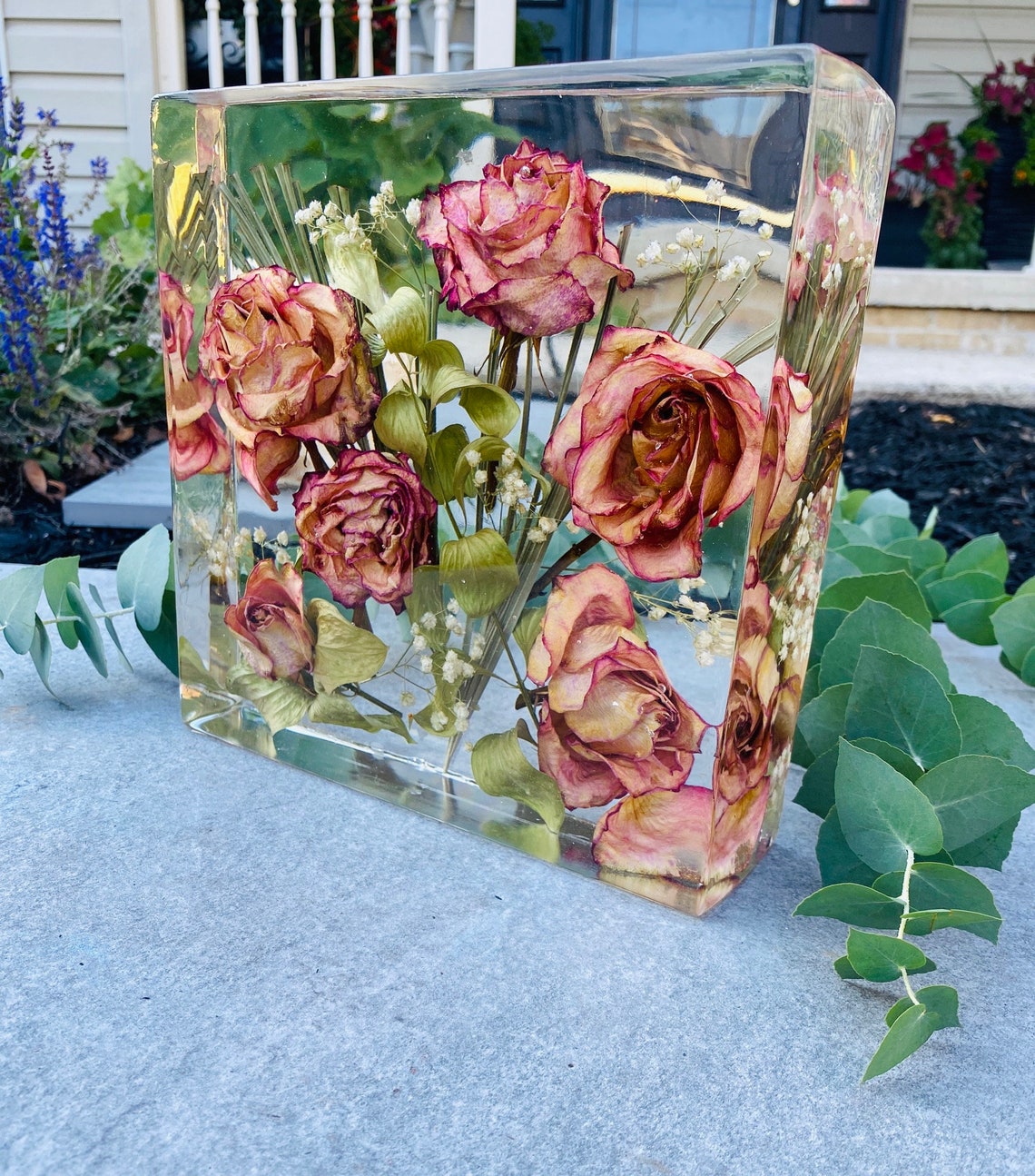 9x 9 Custom Wedding Flowers Bouquet Preservation in a Resin Etsy